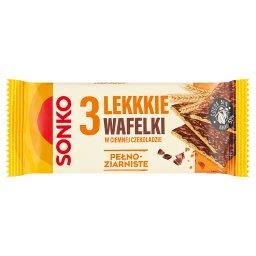 Lekkie wafelki pełnoziarniste w ciemnej czekoladzie ...