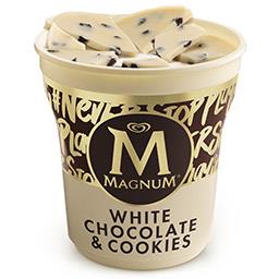 Gelado magnum de chocolate branco e cookies