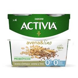 Iogurte Activia 0% aveia e linhaça
