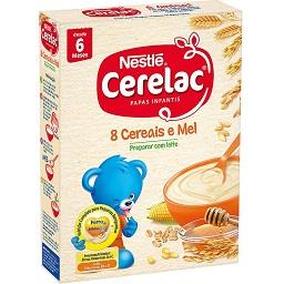 Papa infantil não láctea 8 cereais e mel +6 meses