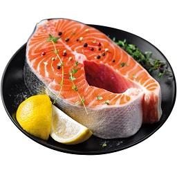 Salmão de viveiro à posta