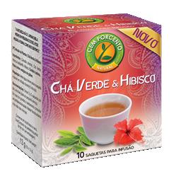 Chá verde e hibisco infusão