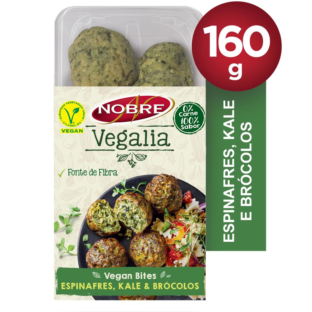 Vegalia vegan bites de espinafres, kale e brócolos