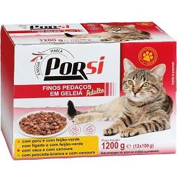 Comida húmida para gato carnes e legumes com geleia