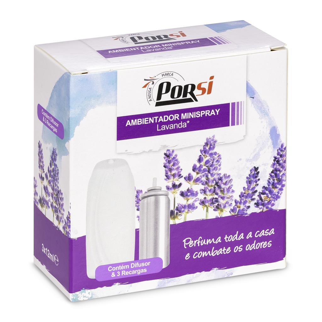 Ambientador Minispray Lavanda Difusor c/3 Recargas