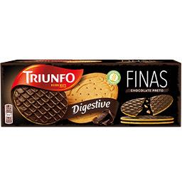 Bolachas digestive finas de chocolate negro