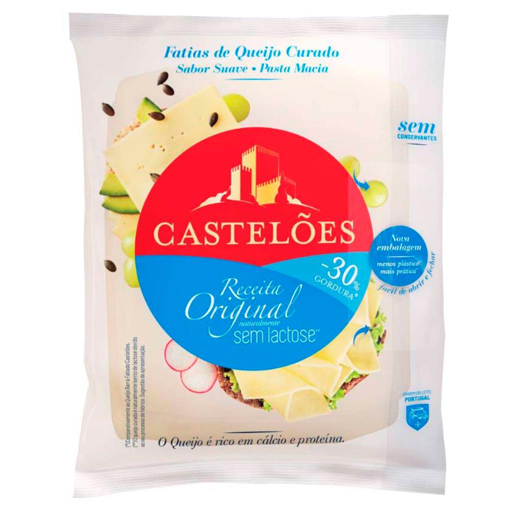 QUEIJO CASTELÕES MEIO GORDO SEM LACTOSE FATIADO 150G