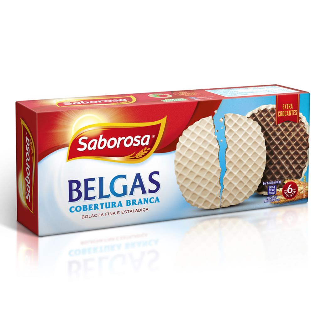 Bolacha de manteiga belga com chocolate branco, embalagem de 198 g