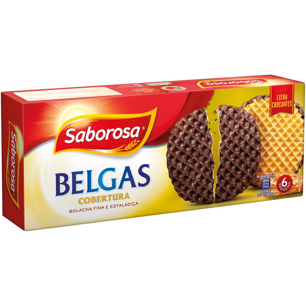 Bolacha de manteiga belga com chocolate, embalagem de 200g