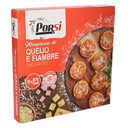 9 mini pizzas fiambre e queijo