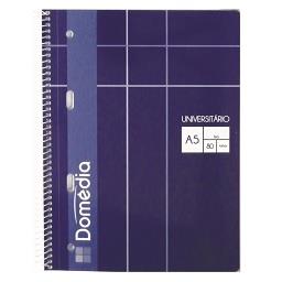 Caderno espiral universal A5 | 80 folhas | liso