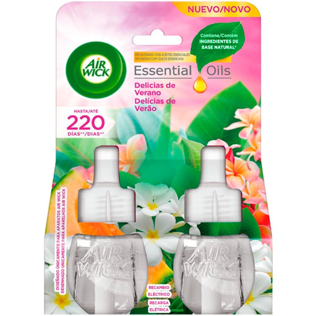 Ambientador Eléctrico Delícias de Verão Recarga, 2x19ml