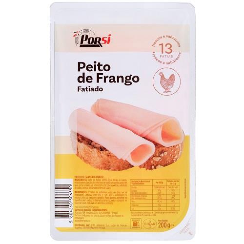Peito de frango fatiado