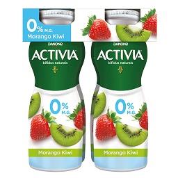 Iogurte activia líquido 0% morango/kiwi