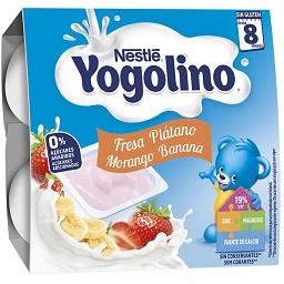 Yogolino morango banana 0% açúcares adicionados 4x10...