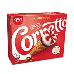 Gelado cornetto morango