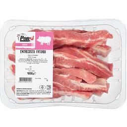 Entrecosto de porco fatiado