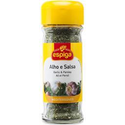 Alho e salsa no frasco